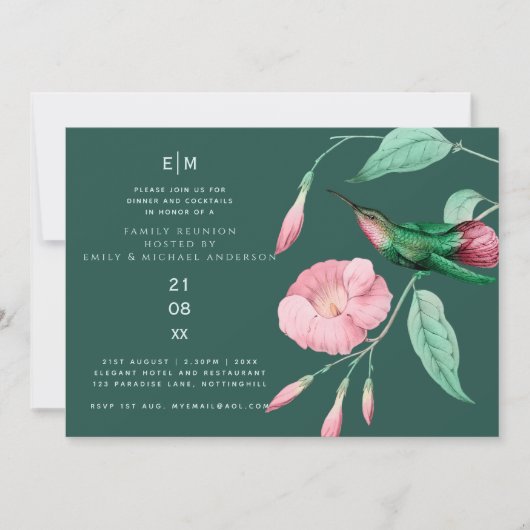 Hummingbird Floral Family Reunion-vrienden Kaart (Voorkant)
