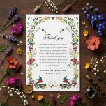 Hummingbird Floral Garden Baby Shower Bedankkaart<br><div class="desc">Express gratitude with style using our botanical baby shower thank you card, a summer garden floral note that brings a touch of modern elegance to your post-party reflections. This elegant greenery and wildflower stationery is a fully editable digital template, designed to perfectly complement your aesthetic without overcrowding the beautiful floral...</div>