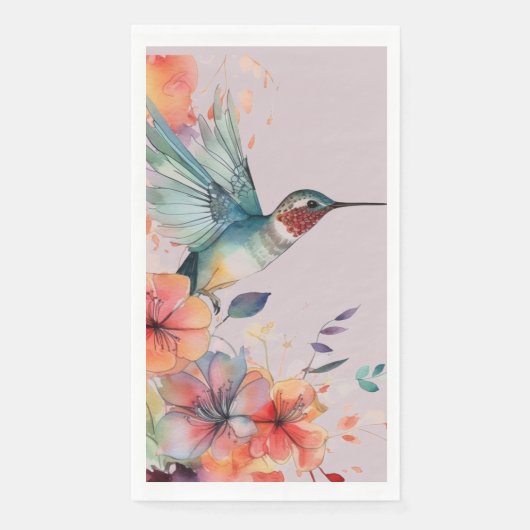 Hummingbird Floral Gastenhanddoeken Servet (Voorkant)