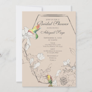 Hummingbird Floral Geometric Vrijgezellenfeest Kaart