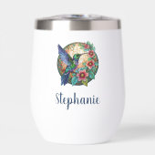 Hummingbird Floral Insulated Wine Tumbler (Voorkant)