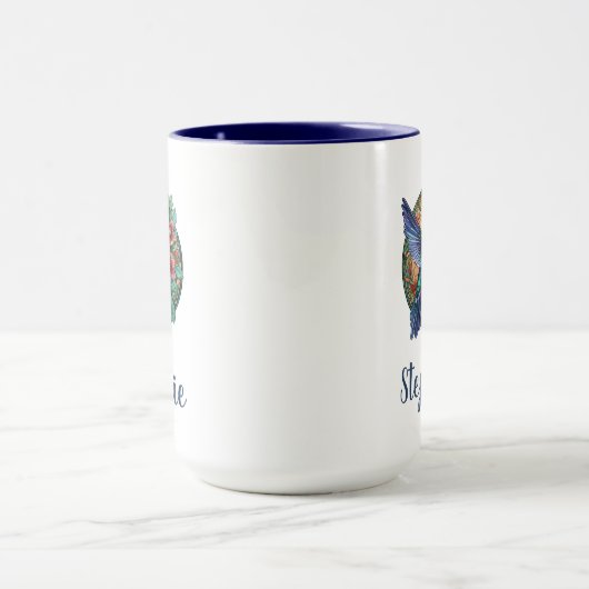 Hummingbird Floral Personalized Coffee Mug Mok (Midden)