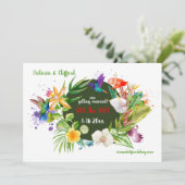 Hummingbird Floral Save the Date Announding Kaart (Staand voorkant)