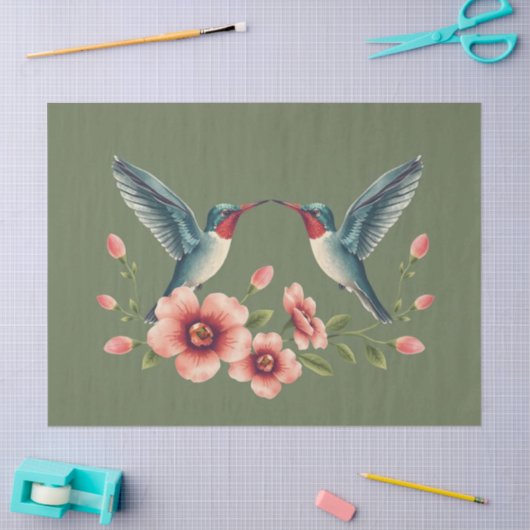 Hummingbird Floral Tissuepapier (Craft)