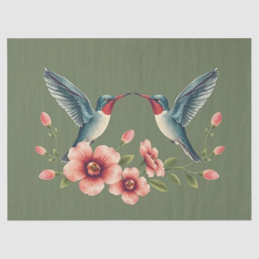 Hummingbird Floral Tissuepapier (Voorkant)
