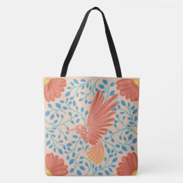 Hummingbird Floral Tote Bag