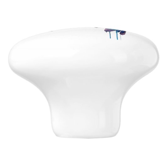 Hummingbird Floral Waterverf Keramische Knop (Zijkant)