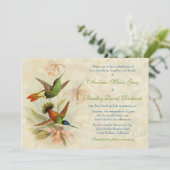 Hummingbird  Floral Wedding Uitnodiging (Staand voorkant)