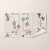 Hummingbird Floral Zee Turtle French Ephemera Bad Handdoek (Handdoek)