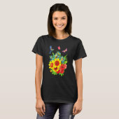 Hummingbird Flower Butterfly Design T-shirt (Voorkant volledig)
