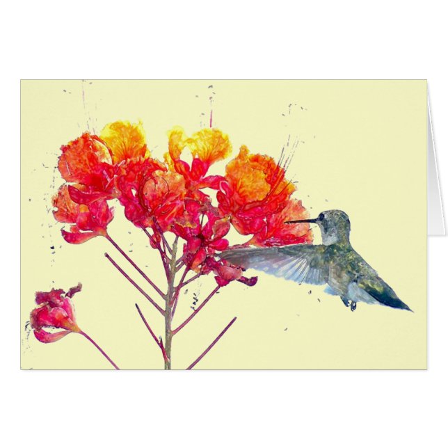 Hummingbird Flower Card (Voorkant Horizontaal)