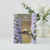 Hummingbird Flower Custom Briefkaart (Staand voorkant)