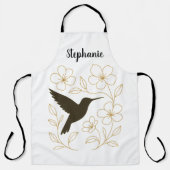 Hummingbird Flower Garden Apron Schort (Voorkant)