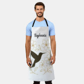 Hummingbird Flower Garden Apron Schort (Gedragen)