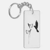Hummingbird & Flower Silhouette Sleutelhanger (Voorkant Links)