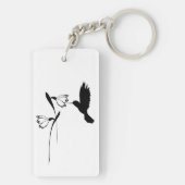 Hummingbird & Flower Silhouette Sleutelhanger (achterkant)