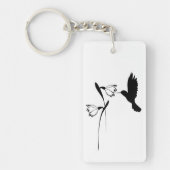 Hummingbird & Flower Silhouette Sleutelhanger (Voorkant)