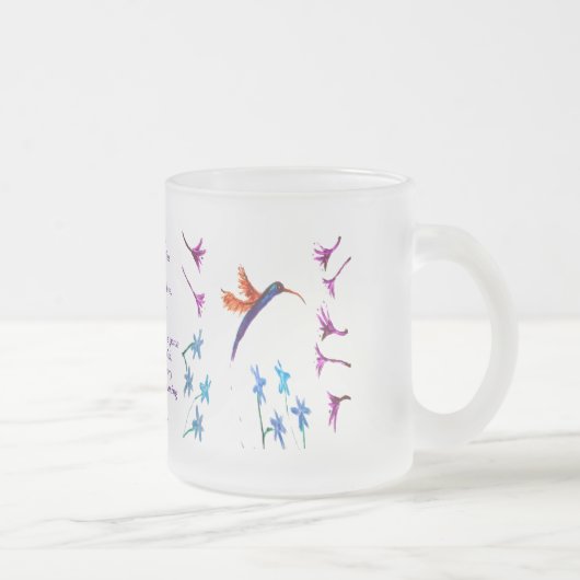 Hummingbird Flowers Custom Matglas Koffiemok (Rechts)