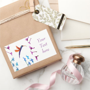 Hummingbird Flowers Floral Custom Rechthoekige Sticker
