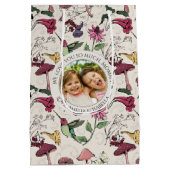 Hummingbird & Flowers Mothers Day Photo Medium Cadeauzakje (Achterkant)