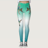 Hummingbird Flowers ombre all Over Print Leggings (Voorkant)