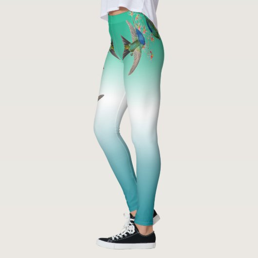 Hummingbird Flowers ombre all Over Print Leggings (Links)