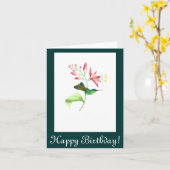 Hummingbird Flowers Verjaardag Kaart (Gele Bloem)