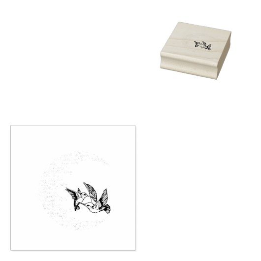 Hummingbird Fly Rubberstempel (Gestempeld)