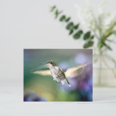 Hummingbird Flying Briefkaart (Staand voorkant)