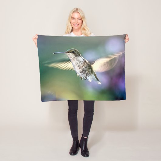 Hummingbird Flying Fleece Deken (In situ)