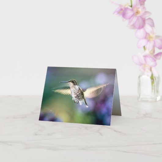 Hummingbird Flying Kaart (Orchidee)