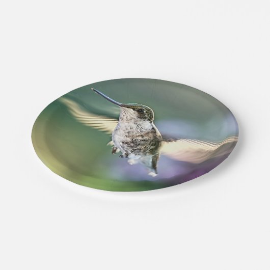 Hummingbird Flying Papieren Bordje (Gekanteld)