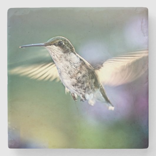 Hummingbird Flying Stenen Onderzetter (Voorkant)
