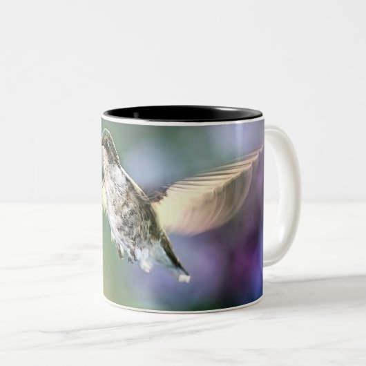 Hummingbird Flying Tweekleurige Koffiemok (Voorkant rechts)