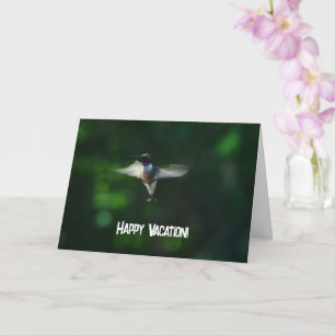 Hummingbird Flying Vacation Wishes Kaart