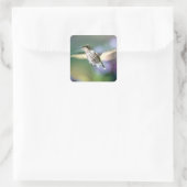 Hummingbird Flying Vierkante Sticker (Tas)