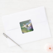 Hummingbird Flying Vierkante Sticker (Envelop)
