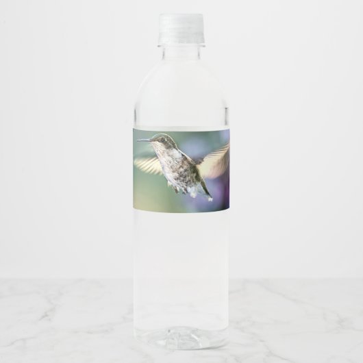 Hummingbird Flying Waterfles Etiket (Voorkant)