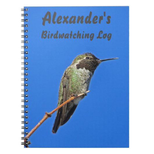 Hummingbird Foto Avid Birder Birdwatch Log Notitieboek (Voorkant)