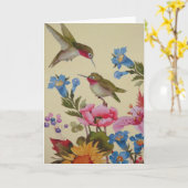  Hummingbird Friends Wilde Flowers Kaart (Gele Bloem)