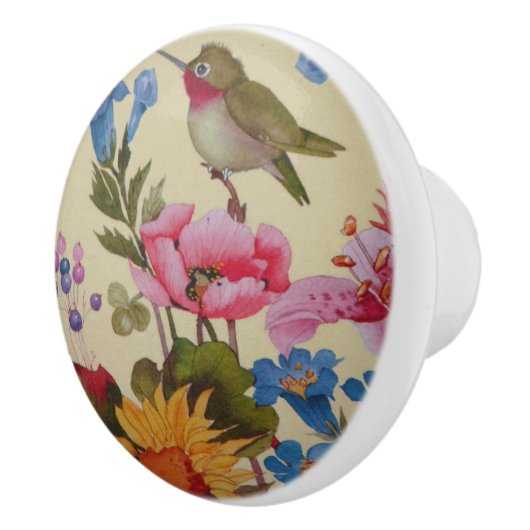  Hummingbird Friends Wilde Flowers Keramische Knop (Rechts)