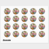  Hummingbird Friends Wilde Flowers Ronde Sticker (Vel)
