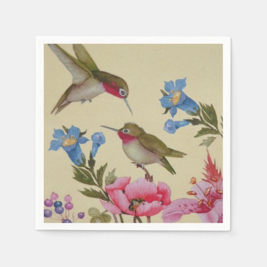  Hummingbird Friends Wilde Flowers Servetten (Voorkant)