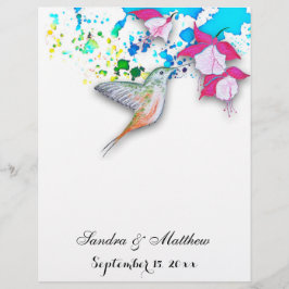 Hummingbird & Fuchsia Floral Wedding Stationery