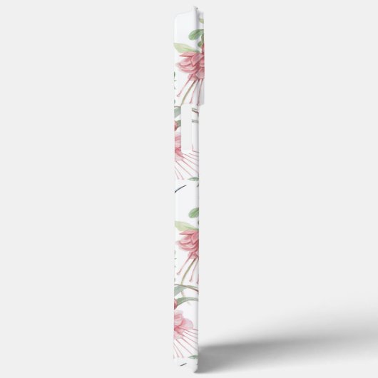 Hummingbird Fuchsia Waterverf Floral Case-Mate iPhone Case (Achterkant / Rechts)