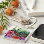 Hummingbird Garden Acryl Sleutelhanger (Voorkant Rechts)