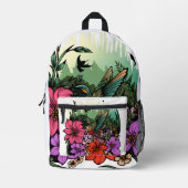 Hummingbird Garden Bedrukte Rugzak (Voorkant)