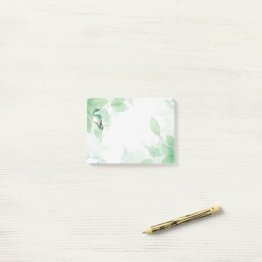 Hummingbird Garden Bird Waterverf Art Post-it® Notes (Op bureau)