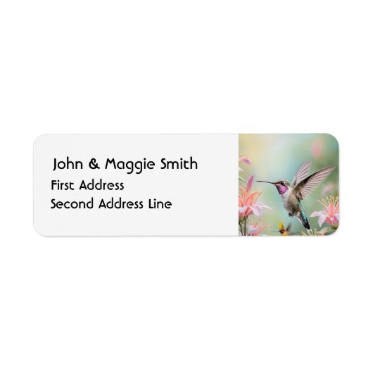 Hummingbird Garden Bird Wildlife Art Etiket (Voorkant)