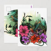 Hummingbird Garden Briefkaart (Voorkant / Achterkant)